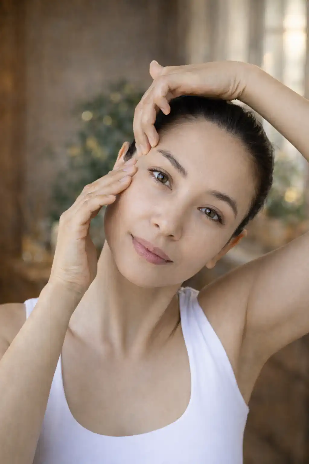 Massage facial apaisant en douceur